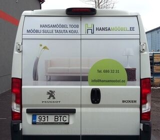 Reklaamkleebised kaubiku tagaküljele - Hansamööbel.ee