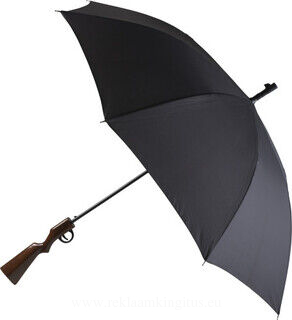 Umbrella with rifle handle.